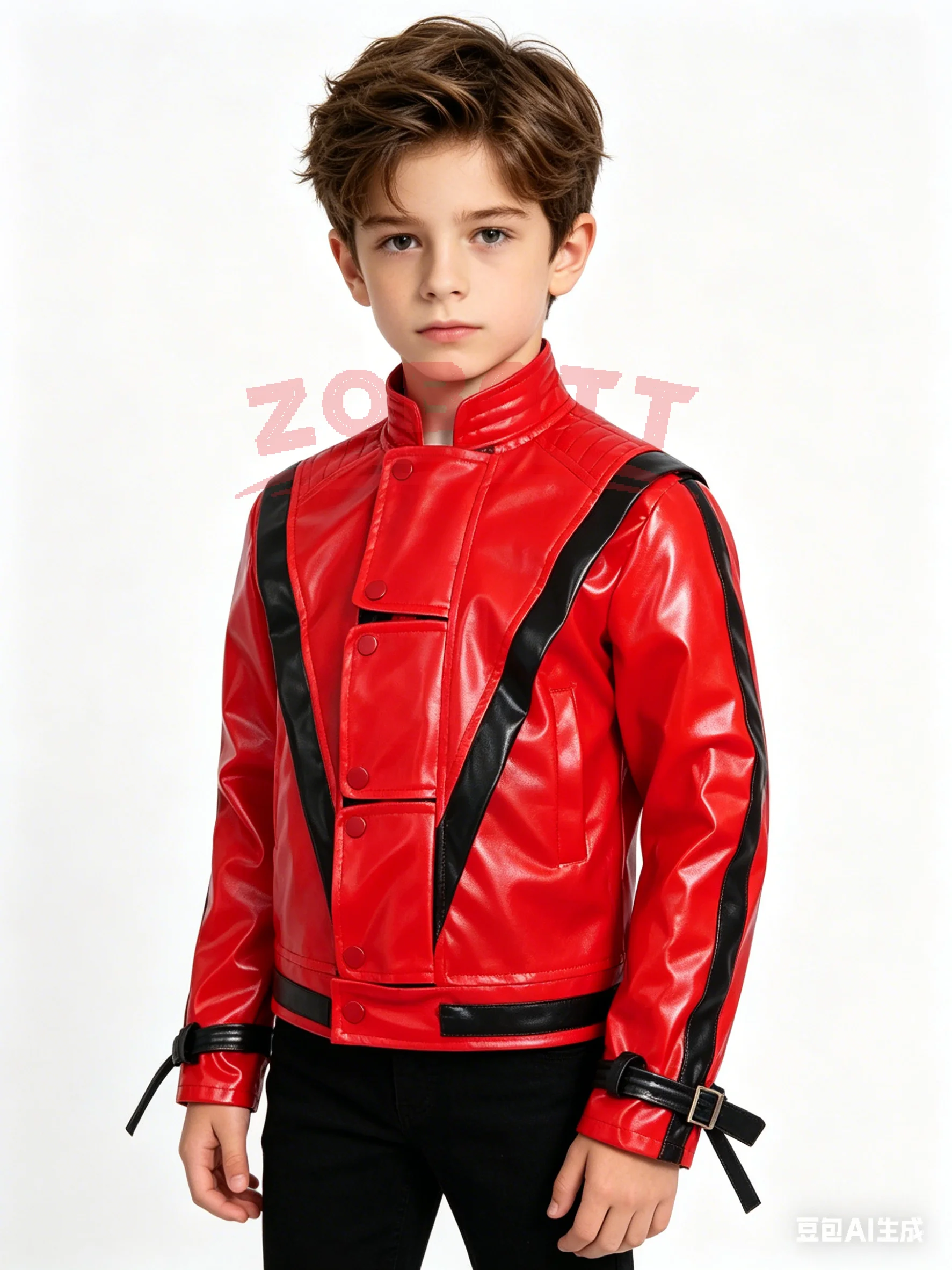 Leather Work Jacket - Кожаная красная куртка Майкла Джексона, захватывающая,