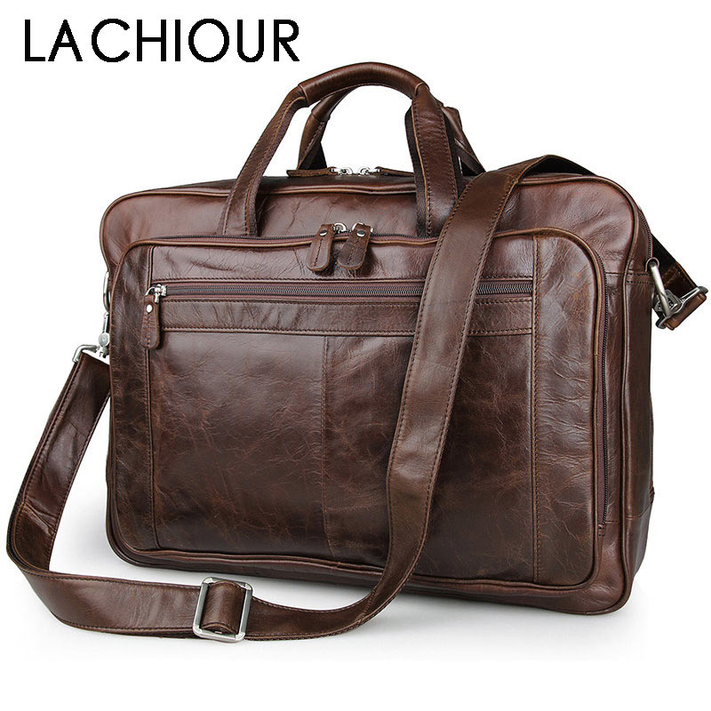Leather Work Handbag - Мужская сумка из натуральной кожи LACHIOUR,