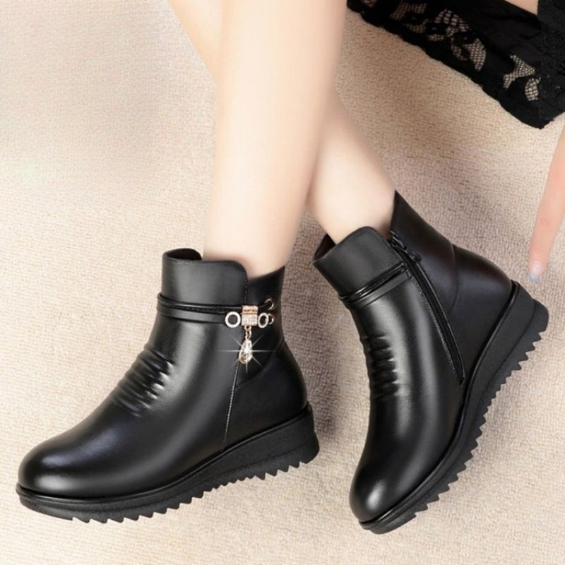 Зимние женские теплые ботинки  – обзор и цена Leather Work Women Shoes