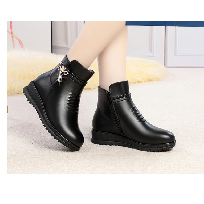 Зимние женские теплые ботинки  – обзор и цена Leather Work Women Shoes