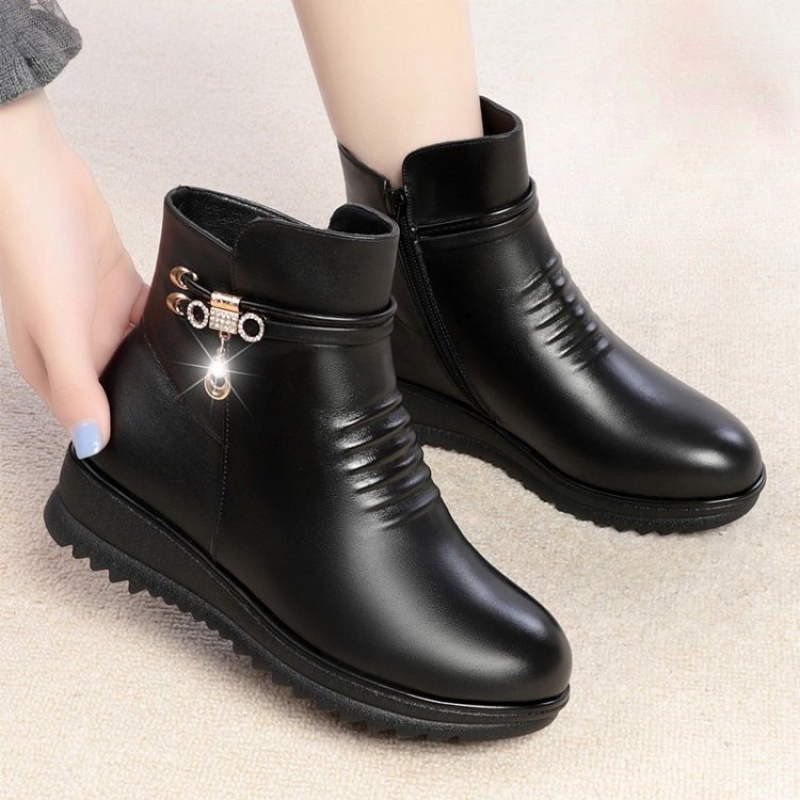 Зимние женские теплые ботинки  – обзор и цена Leather Work Women Shoes