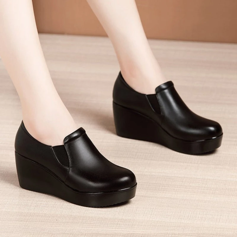 Женские кожаные туфли на танке – обзор и цена Leather Work Women Shoes