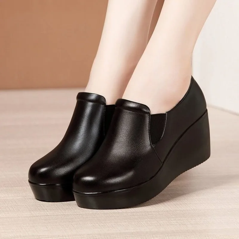 Женские кожаные туфли на танке – обзор и цена Leather Work Women Shoes