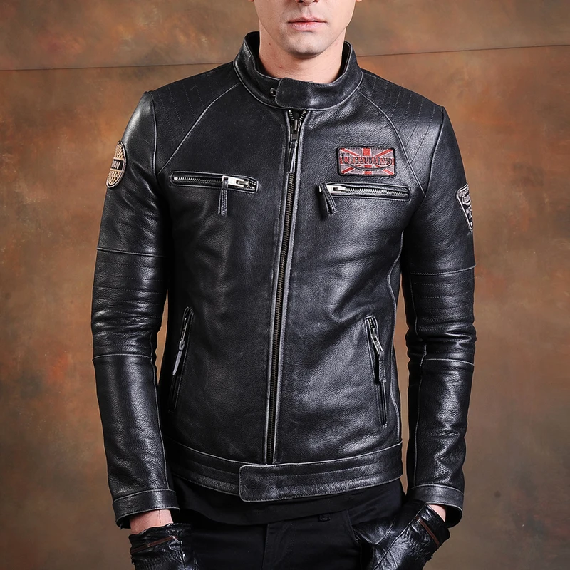 Мужская приталенная байкерская – обзор и цена Leather Work Jacket