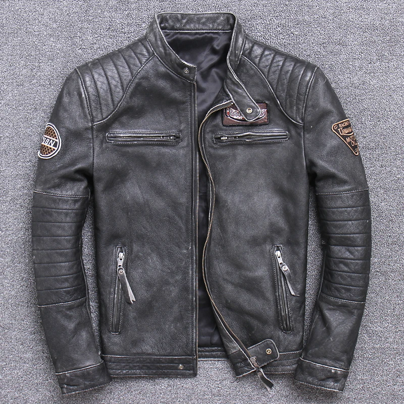 Мужская приталенная байкерская – обзор и цена Leather Work Jacket