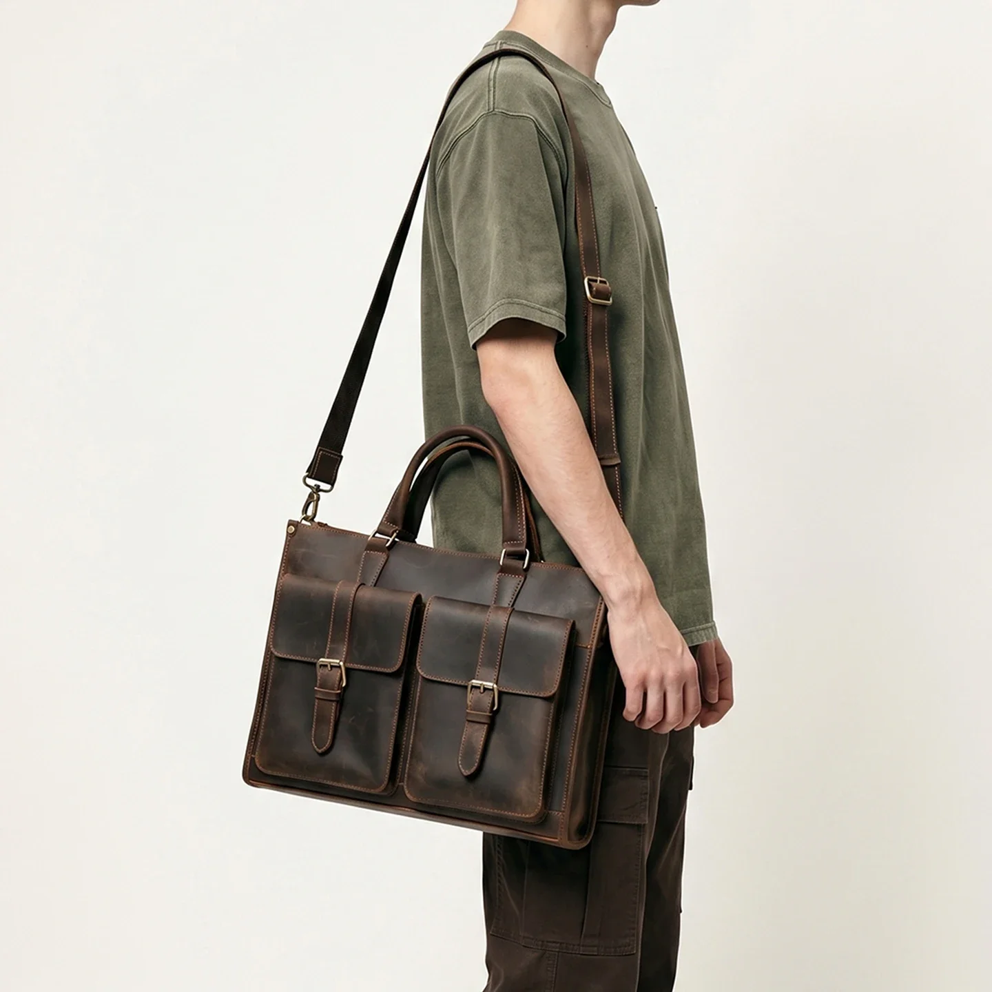Винтажная мужская сумка-мессен – обзор и цена Leather Work Bag Mens