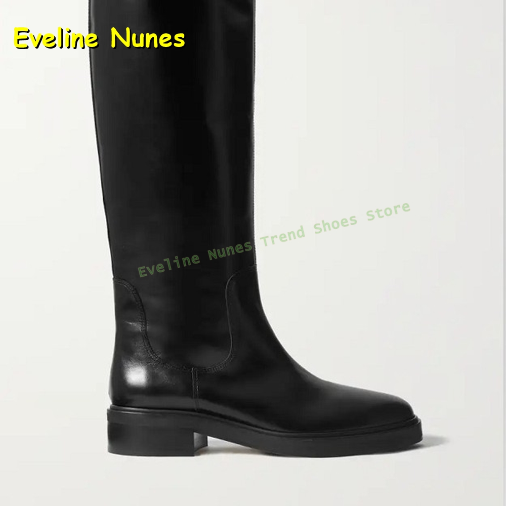 Черные кожаные высокие сапоги  – обзор и цена Leather Work Women Shoes