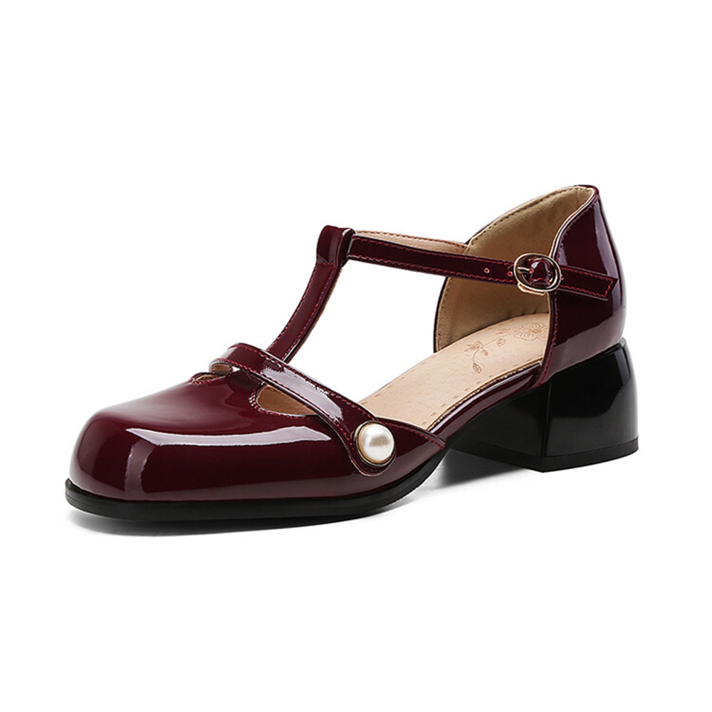 Туфли на толстом высоком каблу – обзор и цена Leather Work Women Shoes