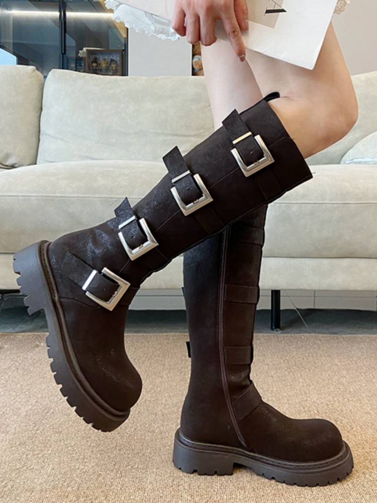Модные женские высокие ботинки – обзор и цена Leather Work Women Shoes