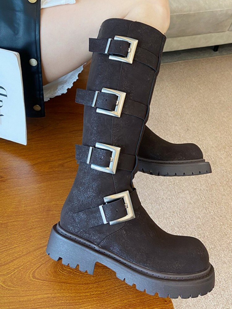 Модные женские высокие ботинки – обзор и цена Leather Work Women Shoes