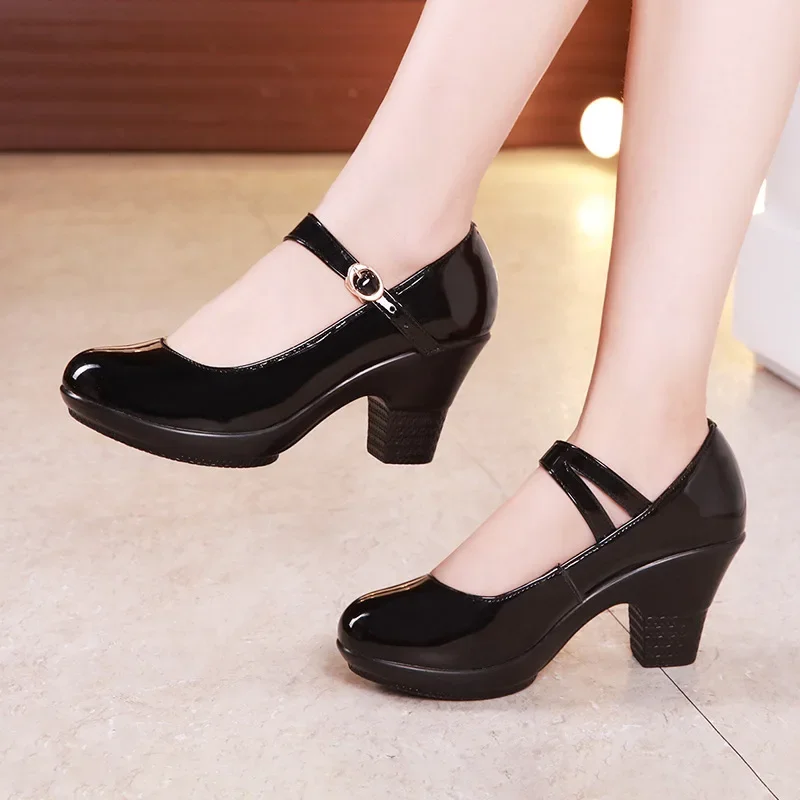 Туфли Мэри Джейн на среднем ка – обзор и цена Leather Work Women Shoes