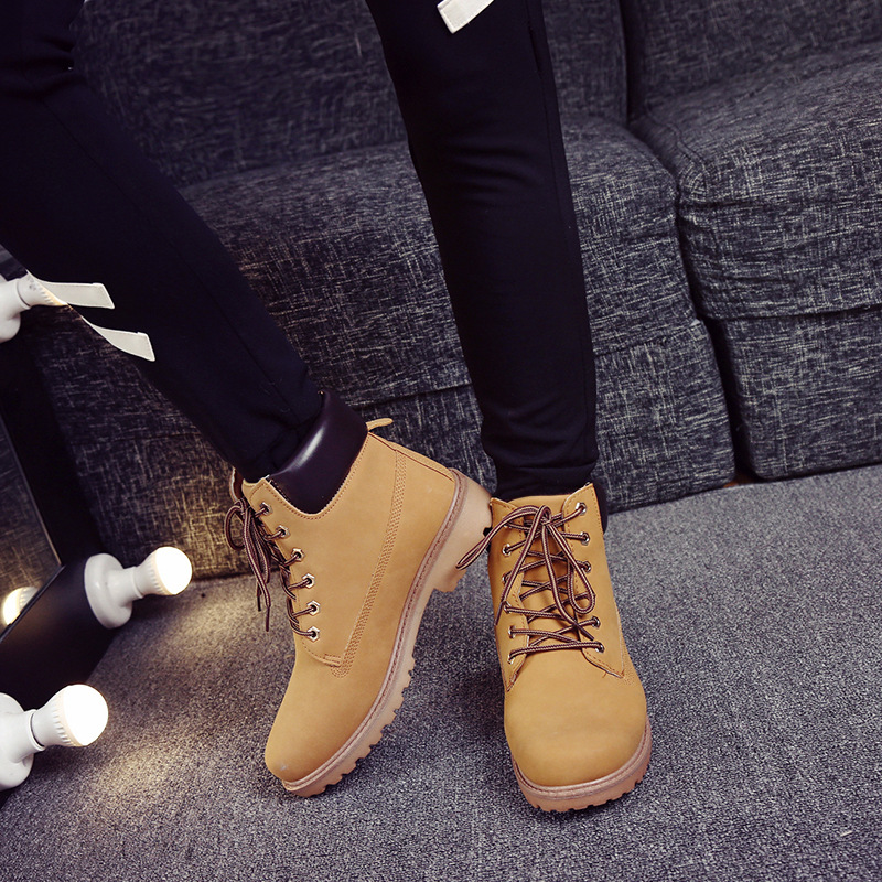 Женские ботинки на платформе,  – обзор и цена Leather Work Women Shoes